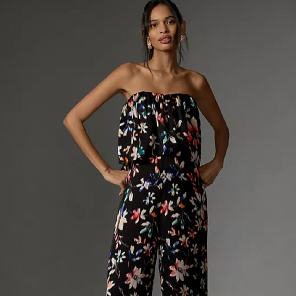 Anthropologie Corey Lynn Calter Strapless Printed Jumpsuit Size Small
